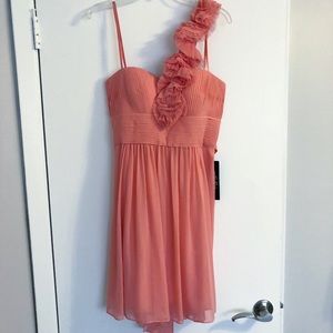 NWT BCBG THALIA ONE SILK DRESS PINK CORAL 12 PROM